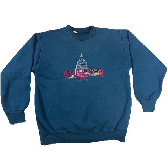 Vintage 1990s Washington DC Pullover Crewneck Sweatshirt Size Large - Picture 1 of 9